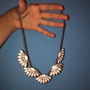 White and Gold Statement Necklace